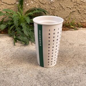 White, Word Search Alphabet Crossword Traveler Mug